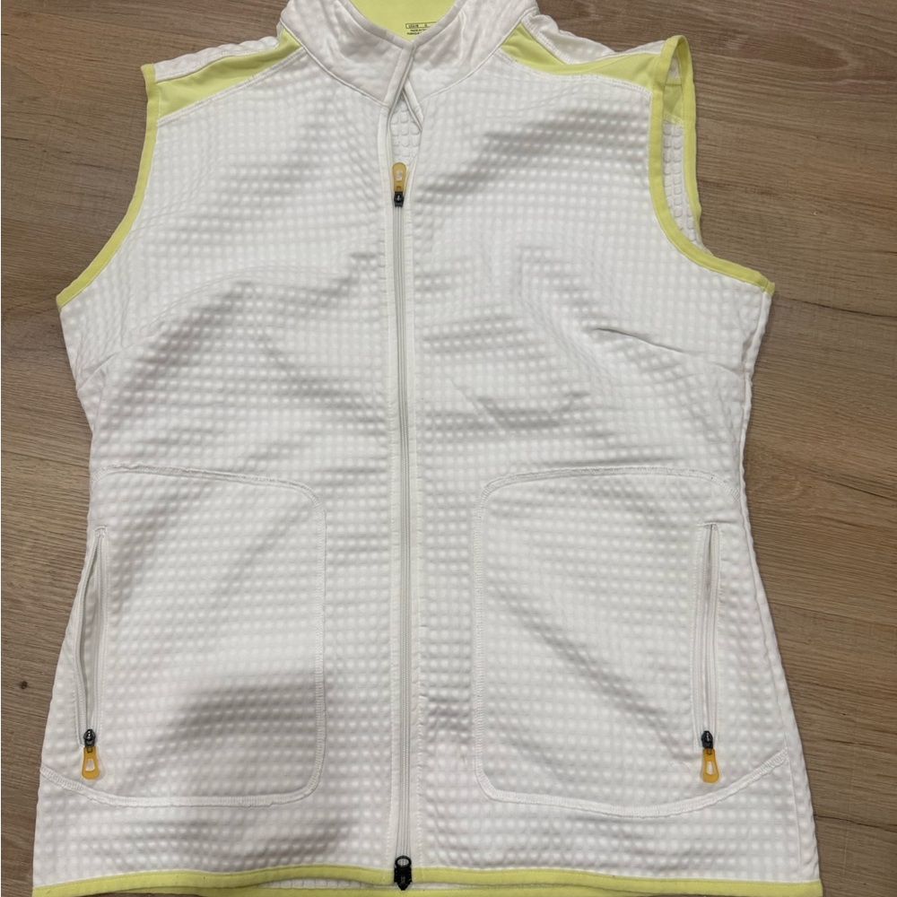 White and Yellow Sleeveless Women's  Golf Vest